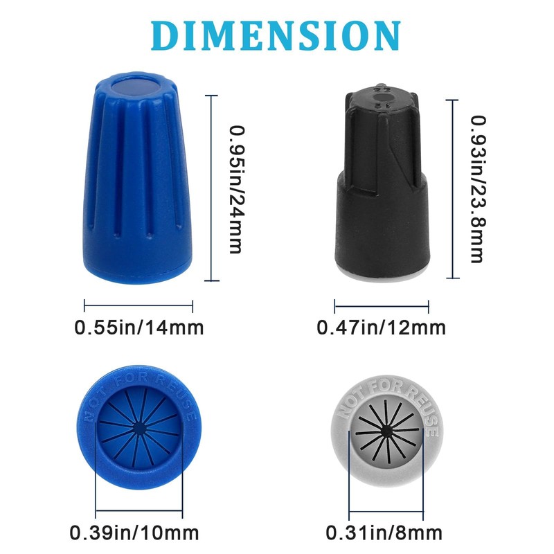 50PCS Waterproof Wire Connectors, EEEkit Outdoor Seal Electrical Nuts Caps