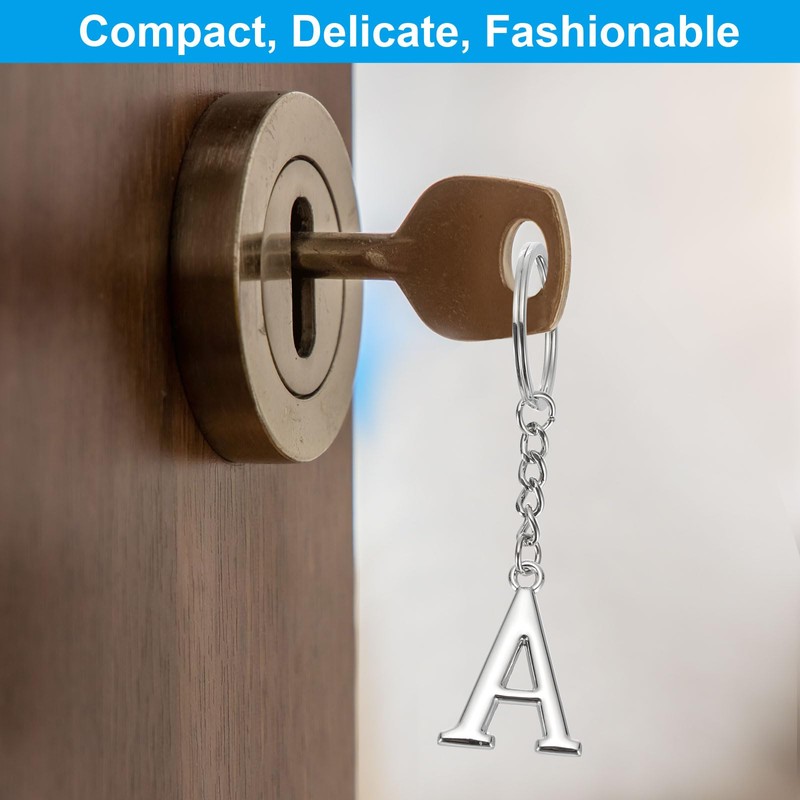 PATIKIL Initial Letter Keychain, Letter T Key Chain DIY Pendant