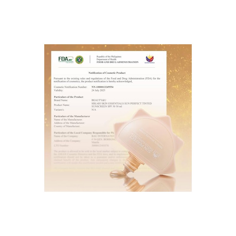 Hikari Skin Premium Sun Perfect Tinted Sunscreen, SPF 45, Skin