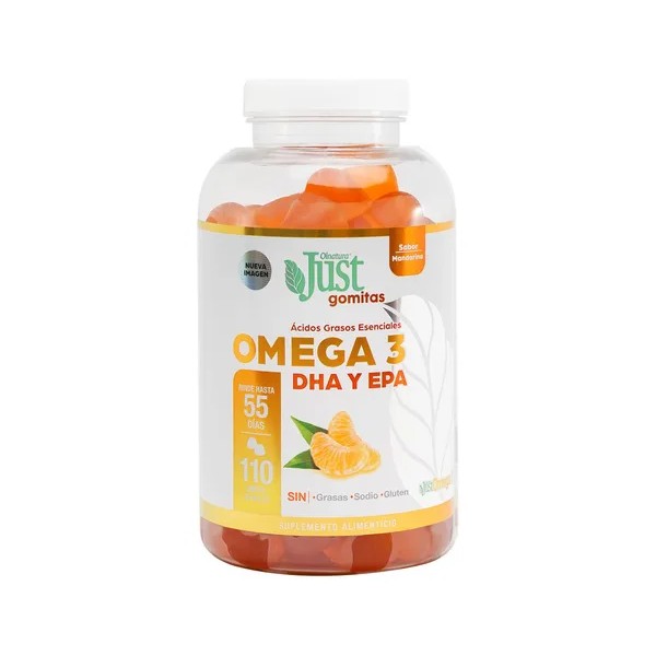 110 Gomitas Sabor Mandarina Omega 3 Dha Y Epa Just