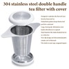 304 Stainless Steel Tea Strainer with Lid and Double Handles
