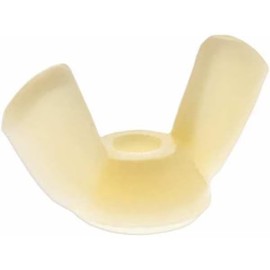 Wing Nut, 1/4"-28, Nylon, Plain, 0.71 in Ht, 1.36 in Max Wing Span, 10 PK
