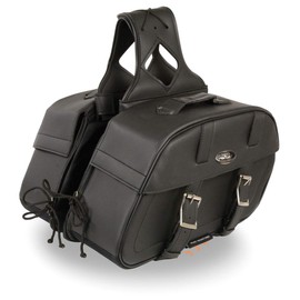 Milwaukee Leather SH611ZB Black Zip-Off PVC Throw Over Rounded Motorcycle Saddlebags - One Size