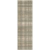Homeroots 10' Olive Green and Ivory Plaid Runner Rug