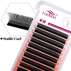 FADVAN Volume Eyelashes, 5D W Cross Y Eyelash Extension, Pre-Fanned Eyelash Extensions, Premade, Ready-to-Use Fans Volume Technology, Clusters, Self-Fanning Individual Eyelashes, Matte Black (10 mm,