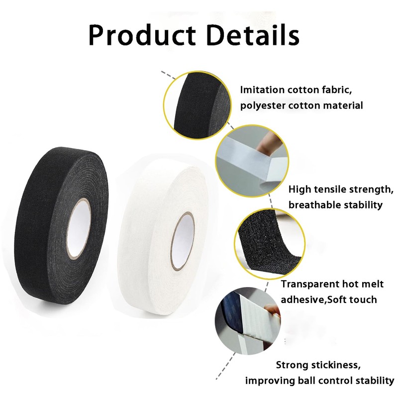 LxcshLjx 2 Rolls Hockey Tape, 25 mm x 25 m
