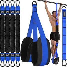 Pull Up Assistance Bands, Resistance Bands for Pull Up Bar Workout, Adjustable Heavy Duty Pull Up Assist Equipment with 4 Assistance Bands, Home Gym Fitness Exercise Strength Training - Colour: Blue