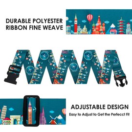 Adjustable Travel Luggage Strap Suitcase Belt Travel Bag Accessories 1.96 in W x 6.23 ft L (2 Pack)