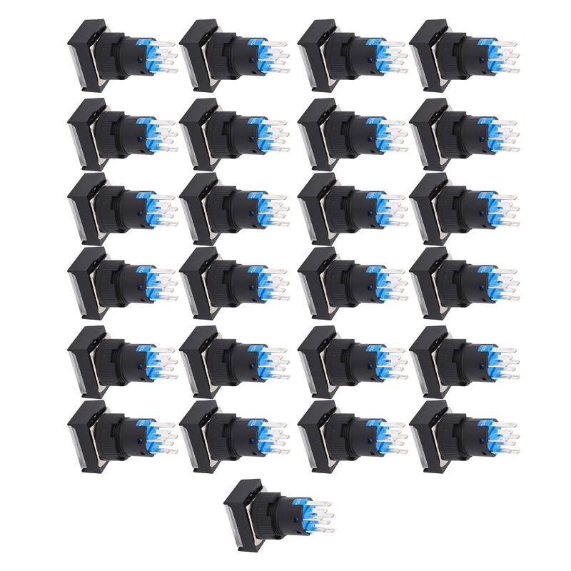 25 Pcs Industrial Push Button Switch Self Locking Push Button