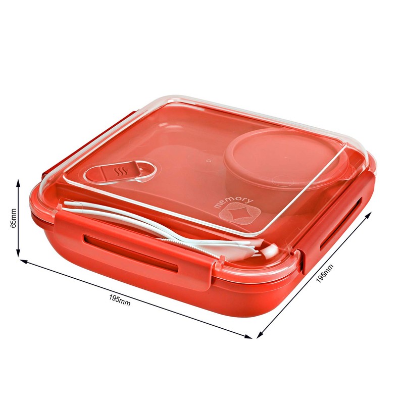 Rotho Memory B3 Lunch Box 1.1 L with Cutlery and