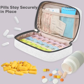 Travel Pill Case for Purse with Weekly Pill Organizer 3 Times a Day