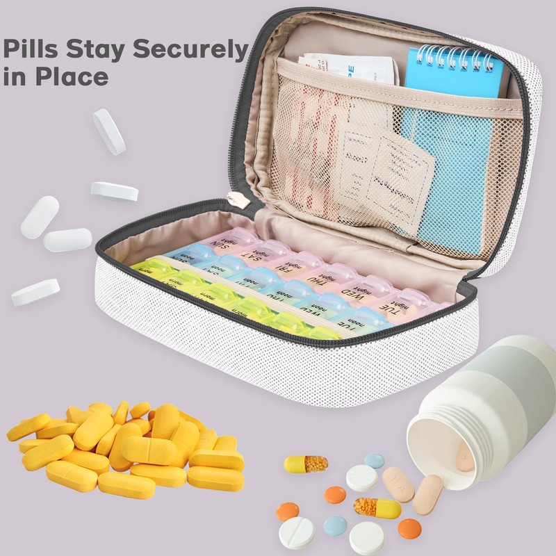 Travel Pill Case for Purse with Weekly Pill Organizer 3