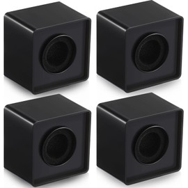 4 Pcs Microphone Flag Station Portable Square Cube Shaped Mic Flags ABS Foam Microphone Flag Microphone Accessories for Interview KTV Reporter Host (Black)
