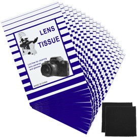 500 Pieces Lens Cleaning Paper Tissue and 2 Double Sided Cleaning Cloth-Lens Cleaning Paper for Camera Lenses, Microscopes, Computer Screens, Magnifiers, Glasses, 10 Booklets