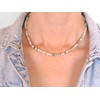 BERGERLIN Genuine Natural Stone Necklace with 925 Sterling Silver Pearl