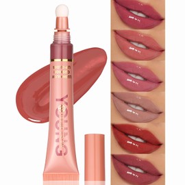 YOUNG VISION Hydrating Liquid Lipstick & Gloss Tint, Oil Infused, Cushion & Puff Applicators, Versatile Nude to Red Shades,Labial Liquido & Brillo Labial