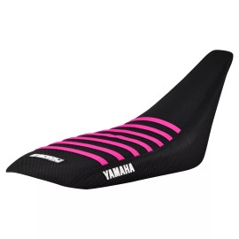 Yamaha YFZ 450 Gripper Seat Cover  2004-2013  all BLACK/ PINK ribs LOGO #200
