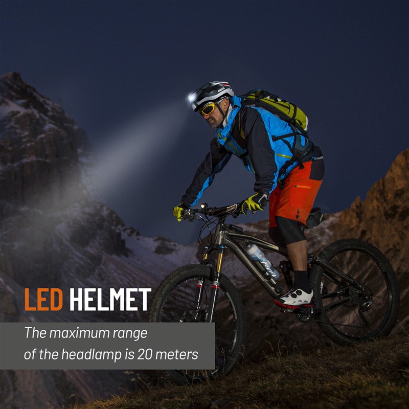 Bike Smart Cycle Helmet with Headlight Tail Light SOS Emergency