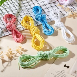 FASHEWELRY 54.68 Yards 2.5mm Flat Suede Cord Rainbow Faux Leather Suede Lace Cords Vegan Leather String for Bracelet Necklace Beading DIY Handmade Crafts