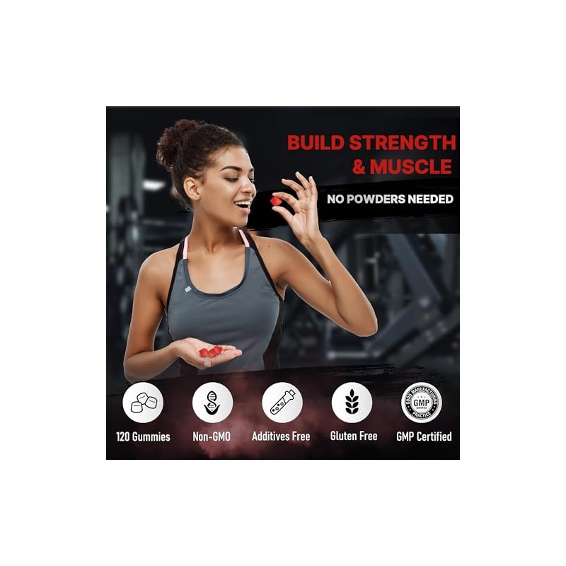 Creatine Gummies – 5000mg Real Creatine Monohydrate per Serving –