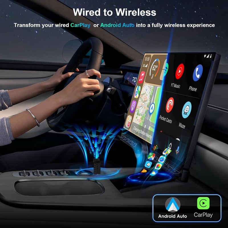 Zurligi 2 in 1 Wireless CarPlay Adapter & Android Auto