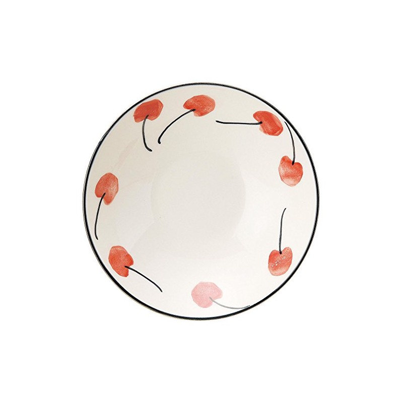 Banko Ware 14253 Casual Earthenpot, Flat Pot, Cherry