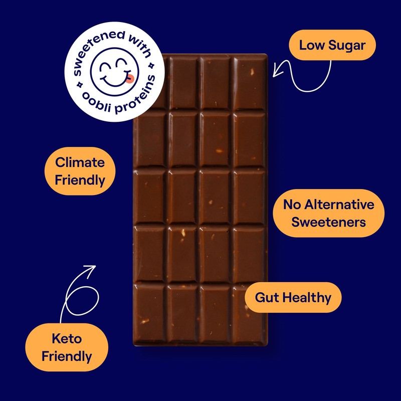 Oobli Milk Chocolate Bars, Only 1g Added Sugar, Low Carb,