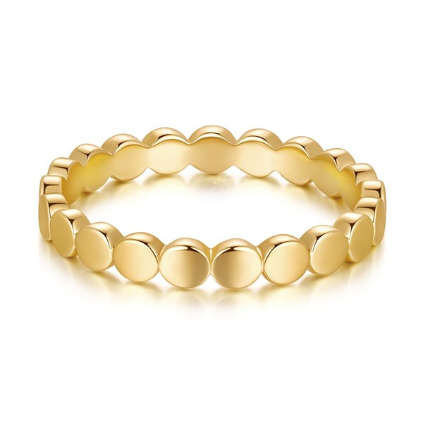 misszhi 14K Gold Stackable Rings for Women Non-Tarnish Circular Linked