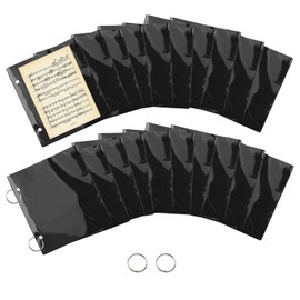 HOMMDECO Double Hole Music Folder 20PCS Waterproof and Tear Resistant PVC Window Pages Parade Music Choir Double Hole Flip Loose-Leaf Storage Music File Bag