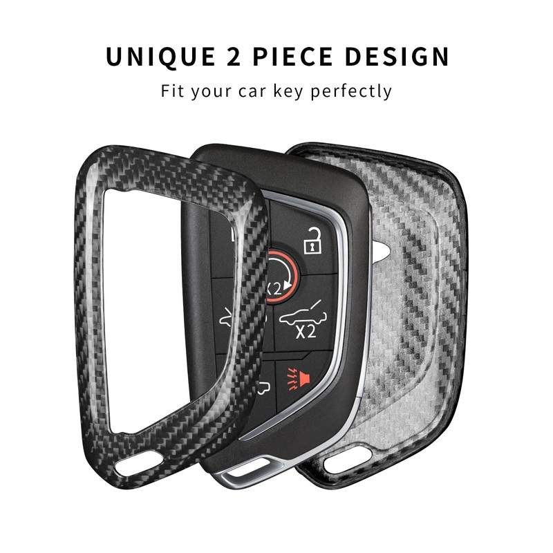 T-carbon Key Fob Case Cover Compatible with Corvette C8, Real