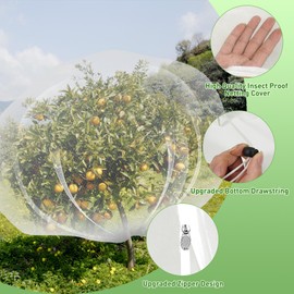 2PCS Large Fruit Tree Netting with Drawstring and Zipper, 8 x 8FT Blueberry Bush Netting Cover, Garden Bird Netting Plant Cover for Protect Plant Fruit Flower from Birds, Bugs, Cicadas, Insects