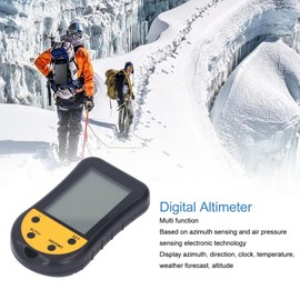 Digital Altimeter Barometer, LCD Backlit Display Altimeter Portable Handheld Weather Meter Outdoor Multifunction Compass Altimeter Barometer Thermometer for Hiking Shooting Camping