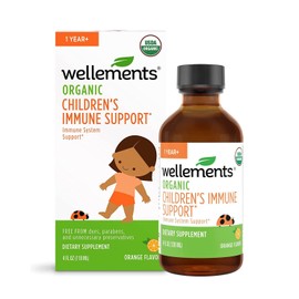 Wellements Organic Kids Immune Support Syrup Orange Flavor 4 Fl Oz Boost Recovery