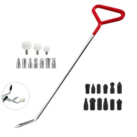 LadyRosian Paintless Dent Repair Tool Dent Removal Rods Set Stainless Steel Tools with Accessories for Car Body Dent and Hail Damage Repair