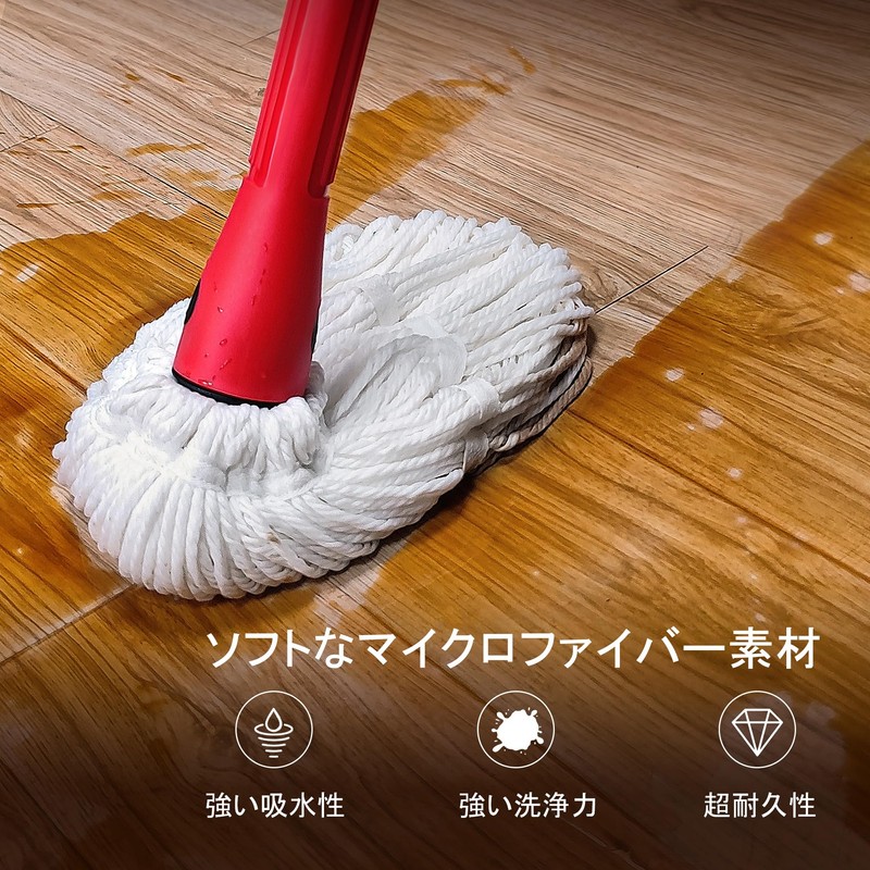 JEHONN Wet & Dry Mop with Squeezer, 57.5 inches (146