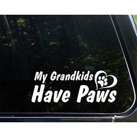 Sign Depot My Grandkids Have Paws - 8-3/4" x 3-1/4" - Vinyl Die Cut Decal/Bumper Sticker for Windows, Cars, Trucks, Laptops, Etc.