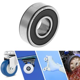 ACROPIX 6000DDU Deep Groove Ball Bearings P5 10x26x8mm Lubricated Bearings Double Rubber Seal Black Silver Tone Scooter Skateboard Wheel