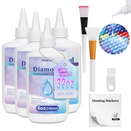 32OZ Diamond Painting Sealer, Diamond Painting Adhesive with Applicator, 5D Diamond Painting Glue Sealer Permanent Hold, Shine Effect Conserver for Jigsaw Puzzles(946 ML)