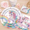 192pcs Unicorn Plates Napkins Unicorn Birthday Party Supplies Disposable Paper