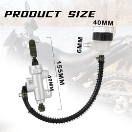 BAOUFF Rear Brake Master Cylinder with Reservoir for Hawk 250,Motorcycle Brake Hydraulic Pump Replacement for Hawk250/Hawk 250cc