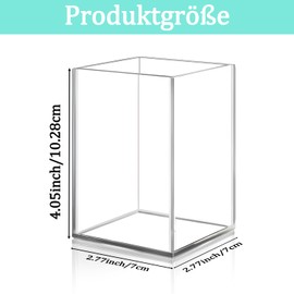 DIFIT Pen Holder, Pack of 2 Acrylic Pen Holders, Transparent Pen Holder, Pen Holder, Desk Makeup Brush Holder, Pen Holder, for Office, School, Household Supplies