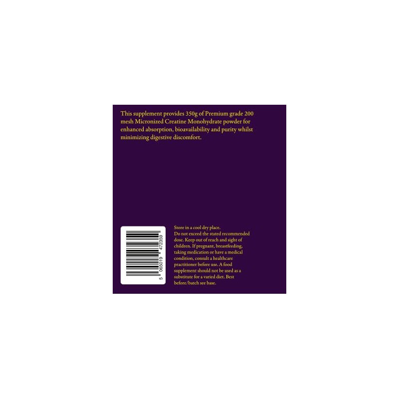 Creatine Monohydrate Powder – 350g – Unflavoured Micronised Creatine –