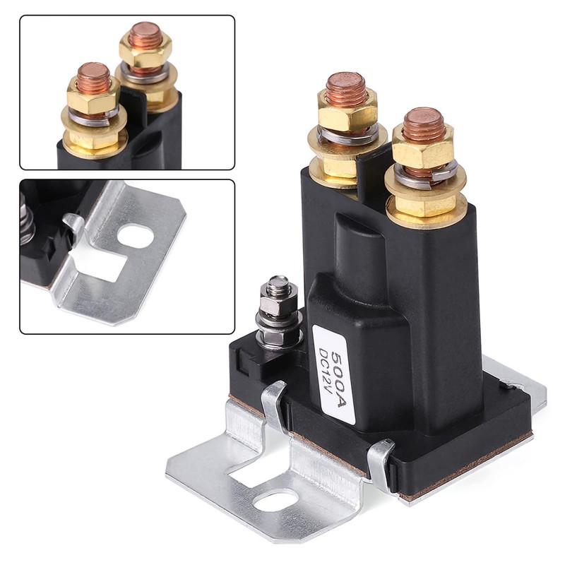 AUNMAS 500A DC 12V Solenoid Relay, High Current Starter Contactor