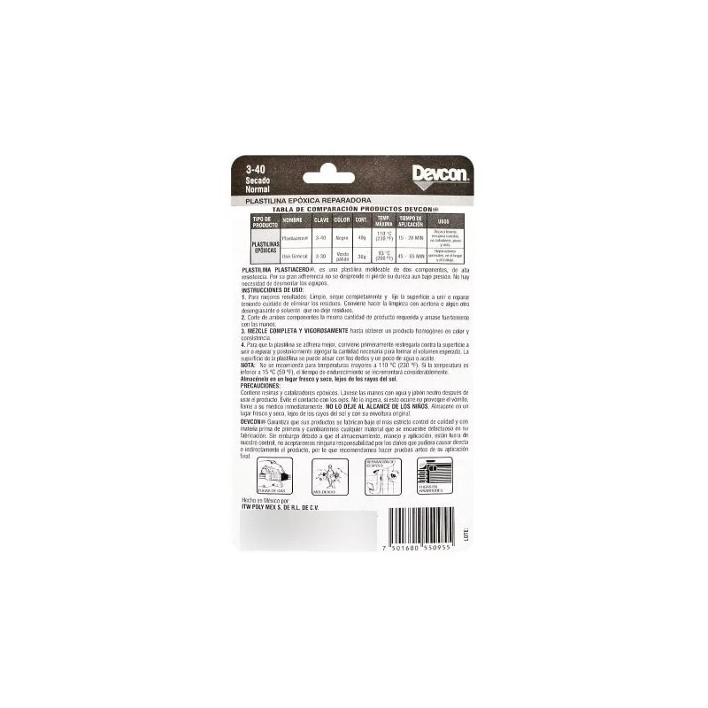 Devcon Plastilina Epoxica Reparadora Resanador Plastiacero Devcon
