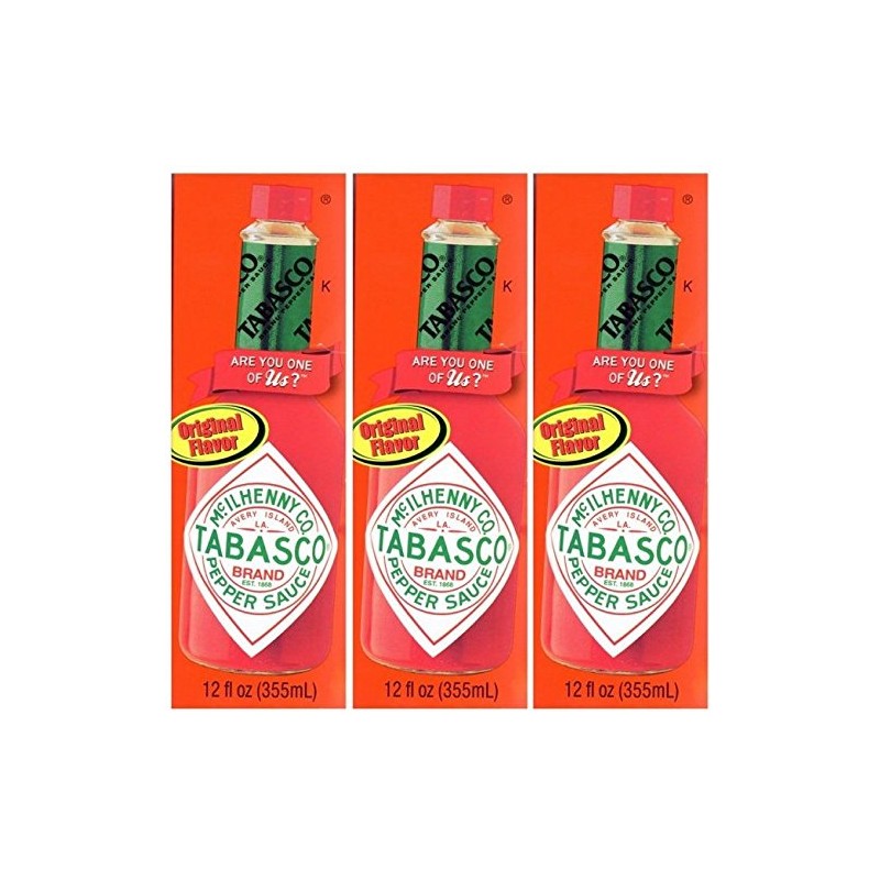 Tabasco Original Pepper Sauce, 12 FL OZ (Pack of 3)