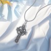 DRINSPER Urn Necklace for Ashes Celtic Cross Cremation Jewelry 925