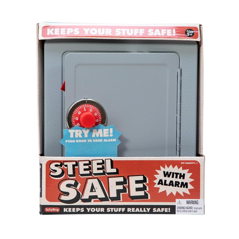 Schylling Steel Safe with Alarm - Kids Silver Metal Safe
