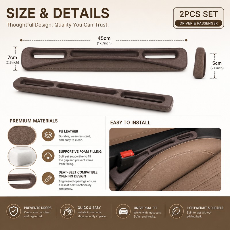 2 pcs Car Seat Gap Filler for Interior Organization –