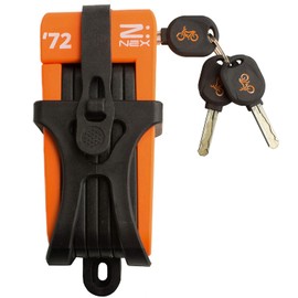 Z:NEX Bicycle Lock / Folding Lock / Link Lock with High Security Level / Specially Hardened Steel / 8 Links / Very Light and Compact - Only 686 g / Includes Transport Bag / Bracket