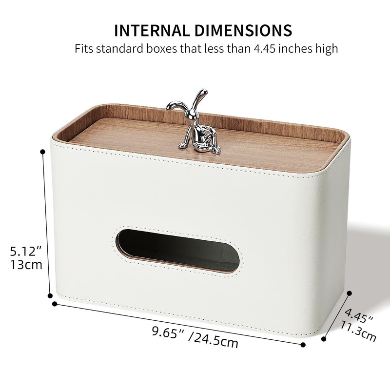 GORESE Cosmetic Tissue Box with Tray, Leather Tissue Box, Paper